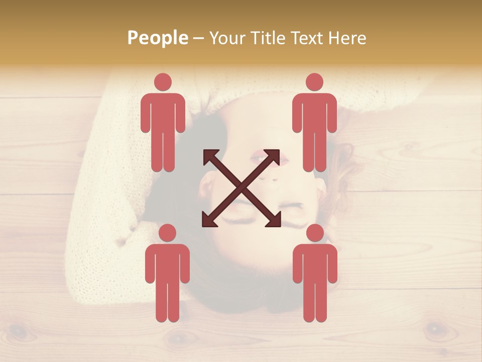 A Woman Laying Down On A Wooden Floor With Her Eyes Closed PowerPoint Template