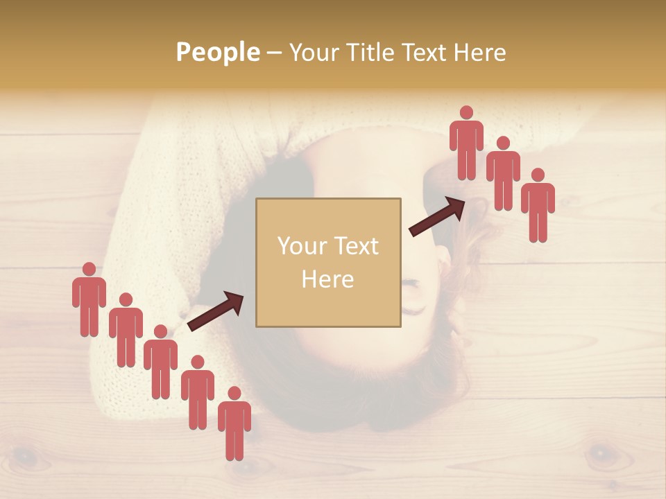 A Woman Laying Down On A Wooden Floor With Her Eyes Closed PowerPoint Template