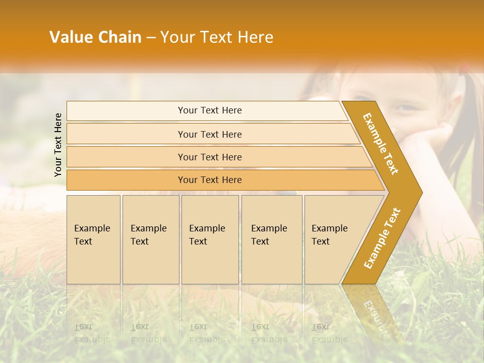 A Little Girl Laying On The Grass With A Dog PowerPoint Template