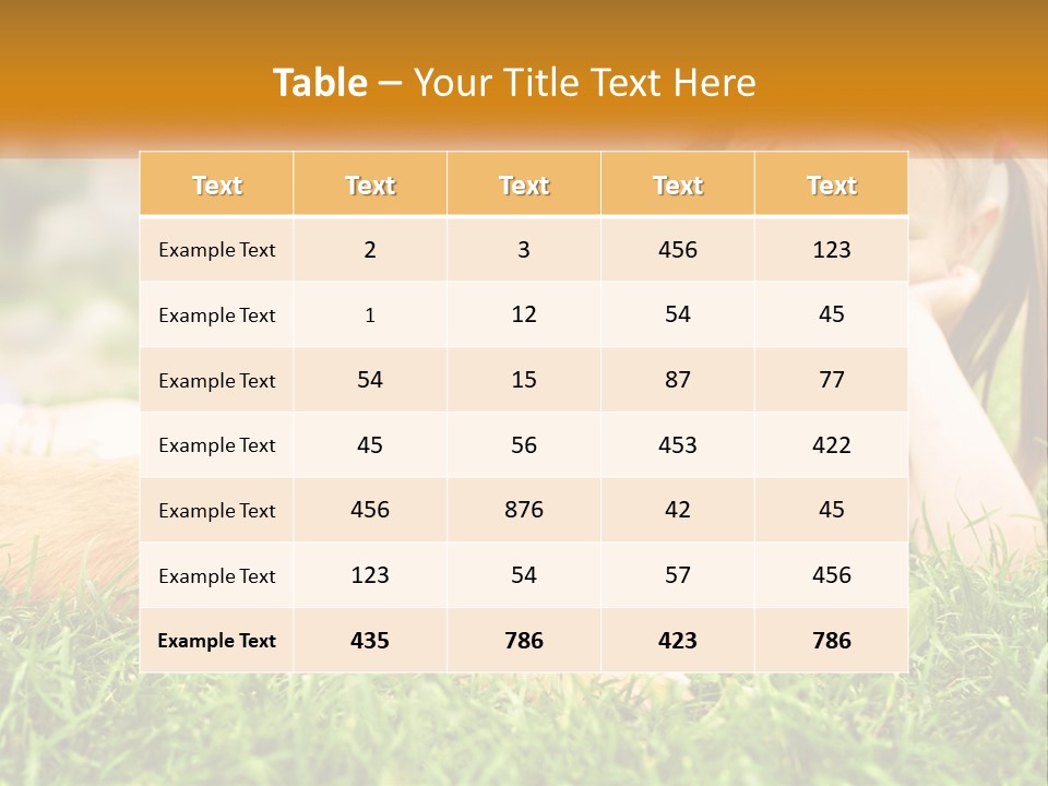 A Little Girl Laying On The Grass With A Dog PowerPoint Template