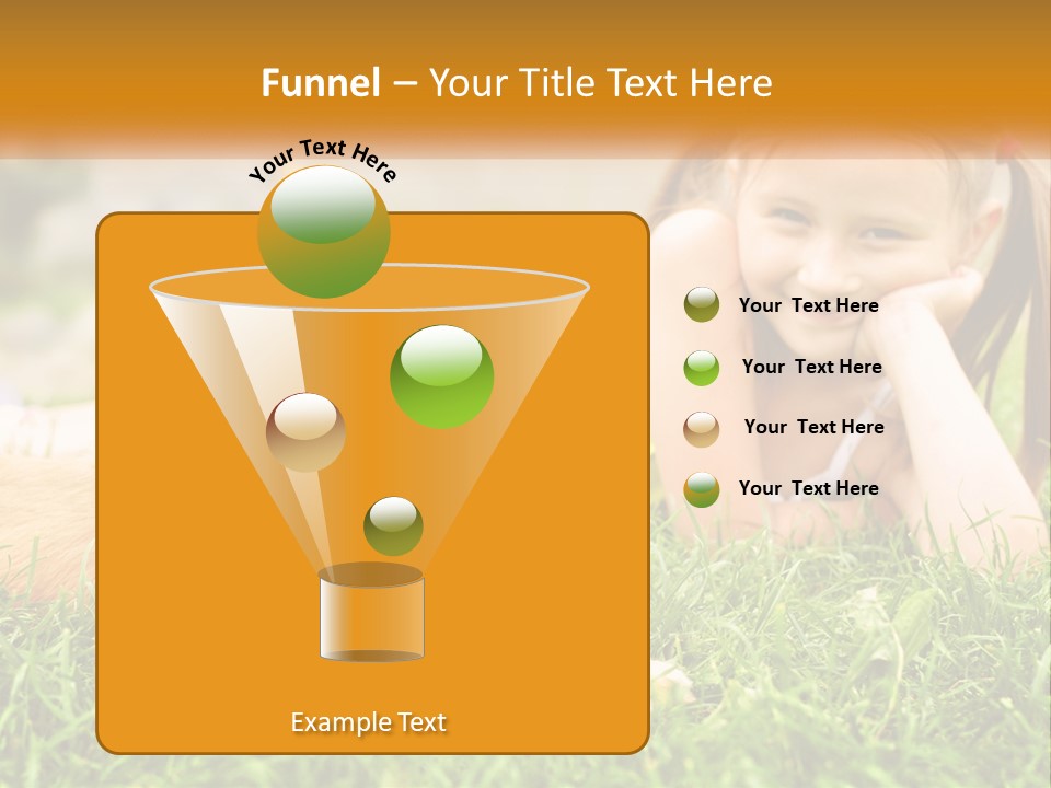 A Little Girl Laying On The Grass With A Dog PowerPoint Template