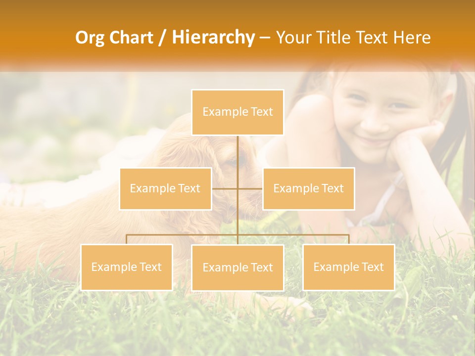 A Little Girl Laying On The Grass With A Dog PowerPoint Template