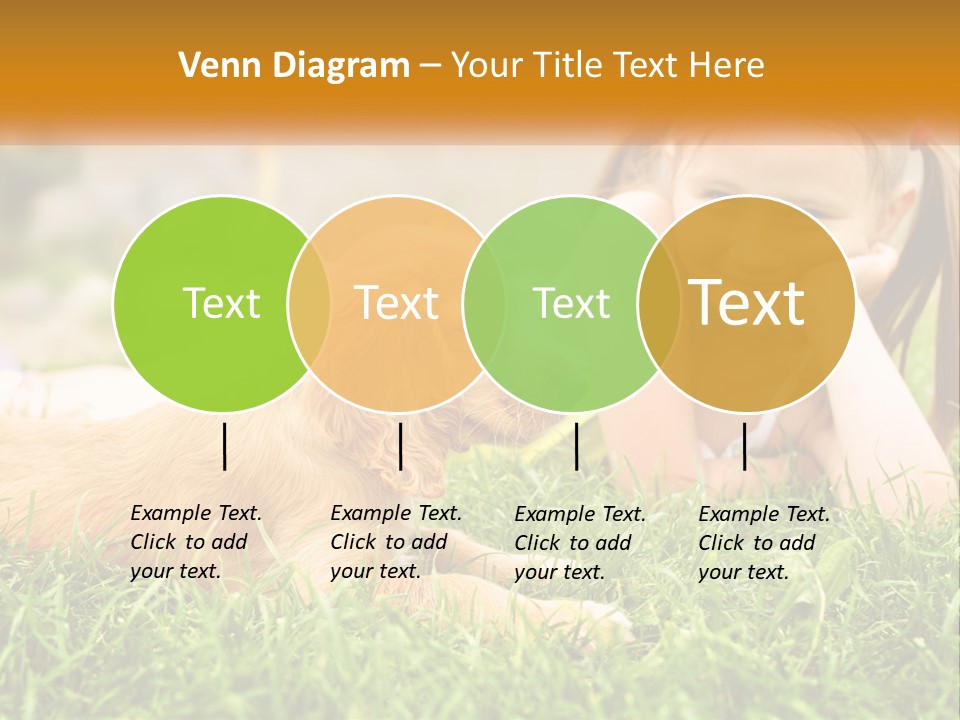 A Little Girl Laying On The Grass With A Dog PowerPoint Template