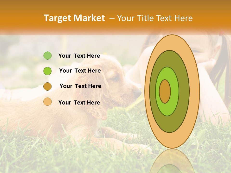 A Little Girl Laying On The Grass With A Dog PowerPoint Template