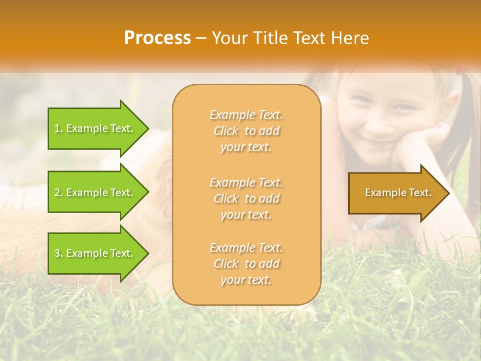 A Little Girl Laying On The Grass With A Dog PowerPoint Template