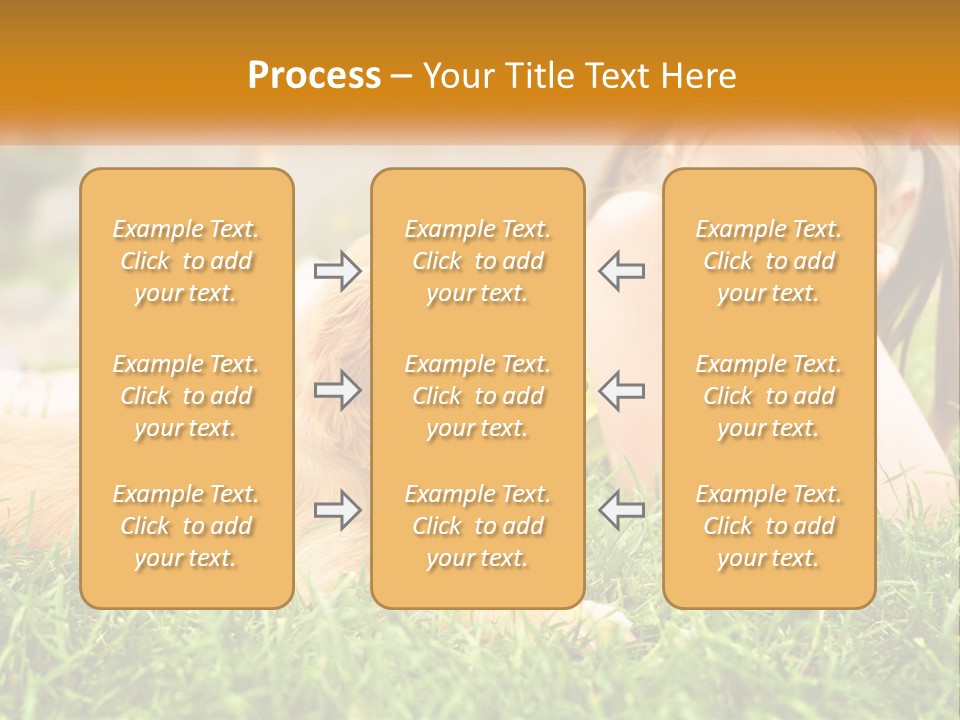 A Little Girl Laying On The Grass With A Dog PowerPoint Template