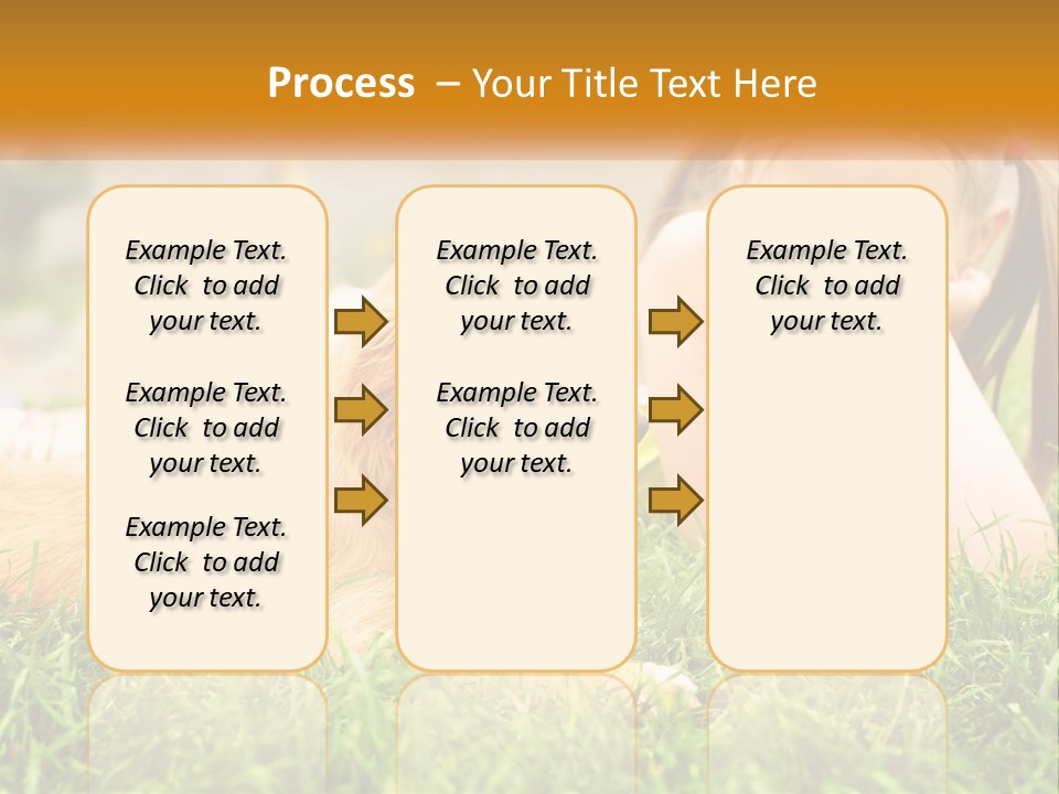 A Little Girl Laying On The Grass With A Dog PowerPoint Template