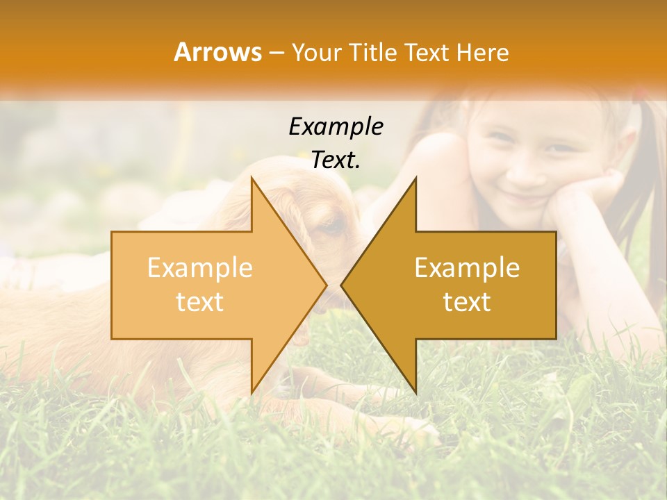 A Little Girl Laying On The Grass With A Dog PowerPoint Template