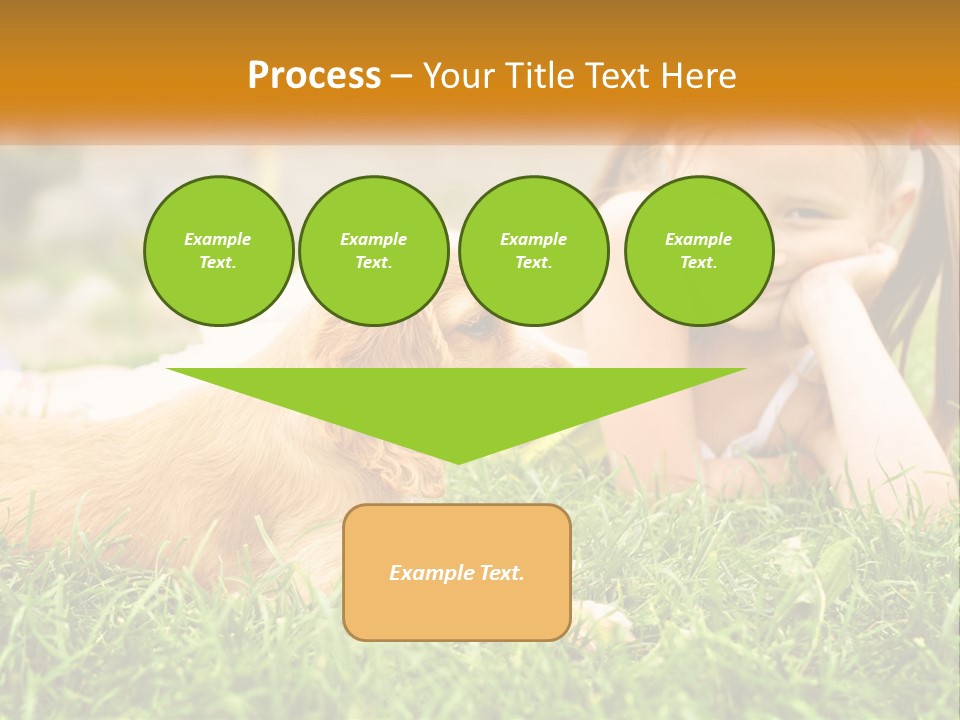 A Little Girl Laying On The Grass With A Dog PowerPoint Template