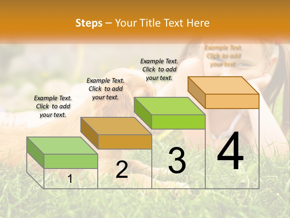 A Little Girl Laying On The Grass With A Dog PowerPoint Template