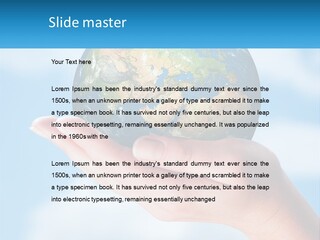 A Person Holding A Small Globe In Their Hand PowerPoint Template