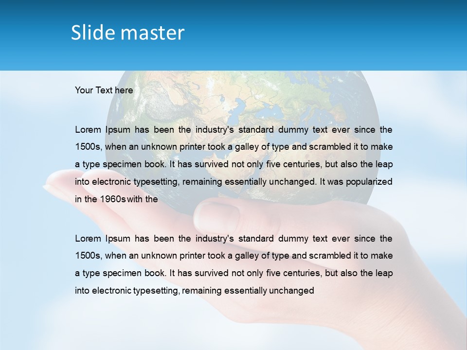 A Person Holding A Small Globe In Their Hand PowerPoint Template