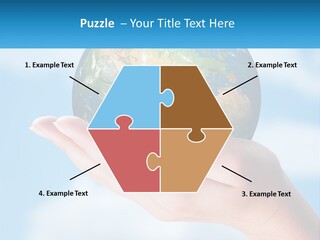 A Person Holding A Small Globe In Their Hand PowerPoint Template