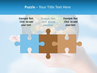 A Person Holding A Small Globe In Their Hand PowerPoint Template