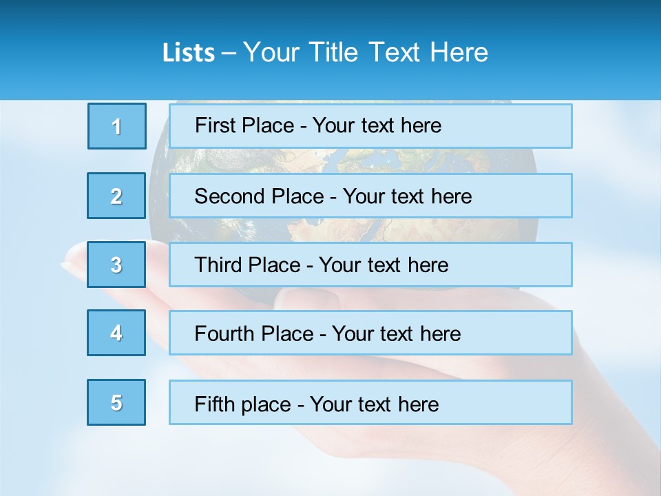 A Person Holding A Small Globe In Their Hand PowerPoint Template