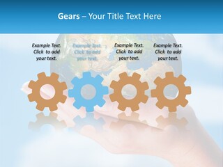 A Person Holding A Small Globe In Their Hand PowerPoint Template