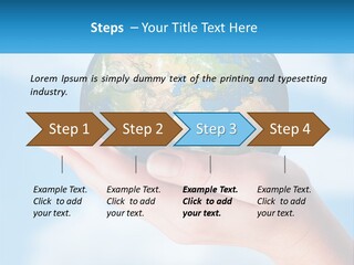 A Person Holding A Small Globe In Their Hand PowerPoint Template