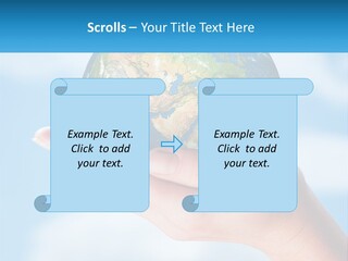 A Person Holding A Small Globe In Their Hand PowerPoint Template