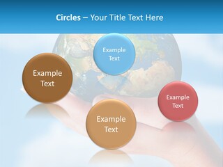 A Person Holding A Small Globe In Their Hand PowerPoint Template
