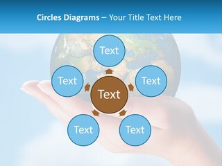 A Person Holding A Small Globe In Their Hand PowerPoint Template
