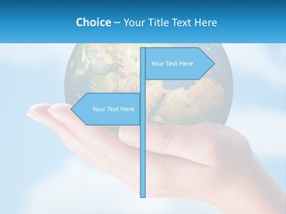 A Person Holding A Small Globe In Their Hand PowerPoint Template
