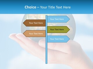 A Person Holding A Small Globe In Their Hand PowerPoint Template
