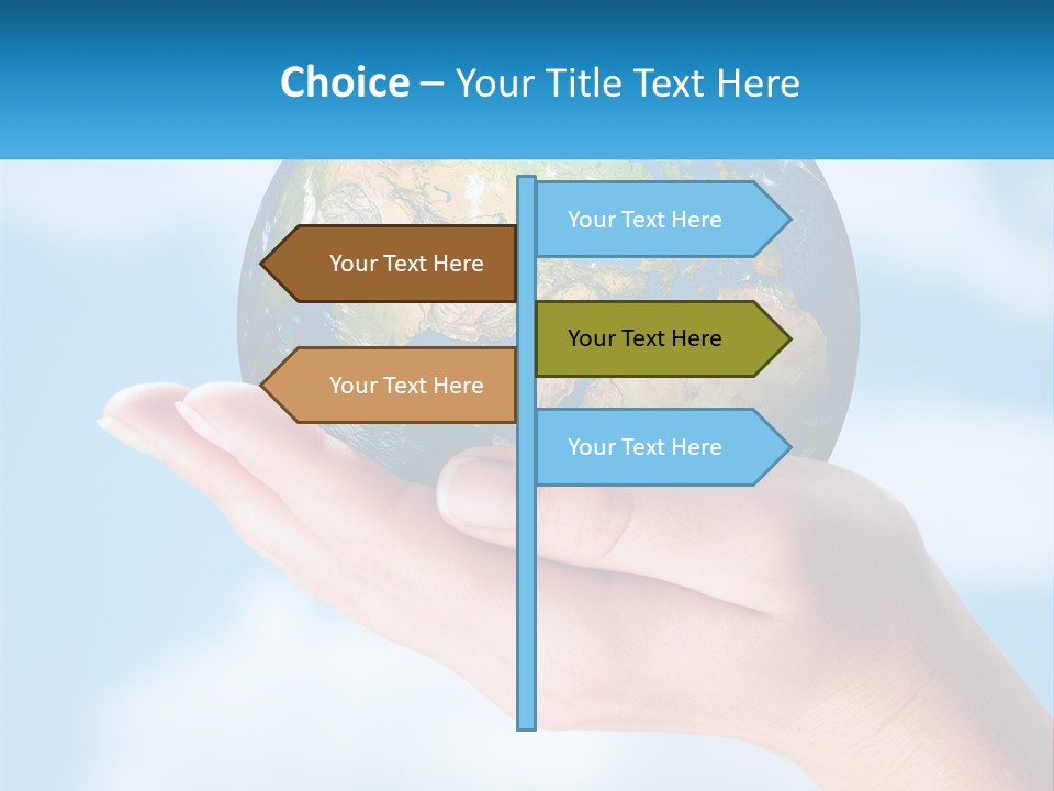 A Person Holding A Small Globe In Their Hand PowerPoint Template