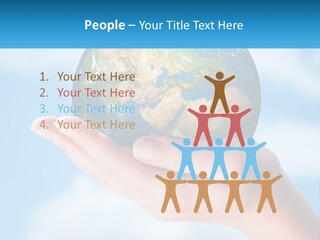 A Person Holding A Small Globe In Their Hand PowerPoint Template