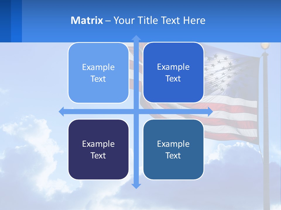 An American Flag On A Pole With Clouds In The Background PowerPoint Template