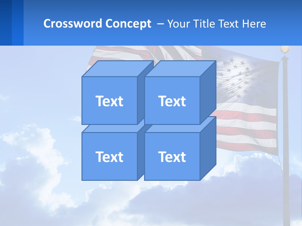 An American Flag On A Pole With Clouds In The Background PowerPoint Template