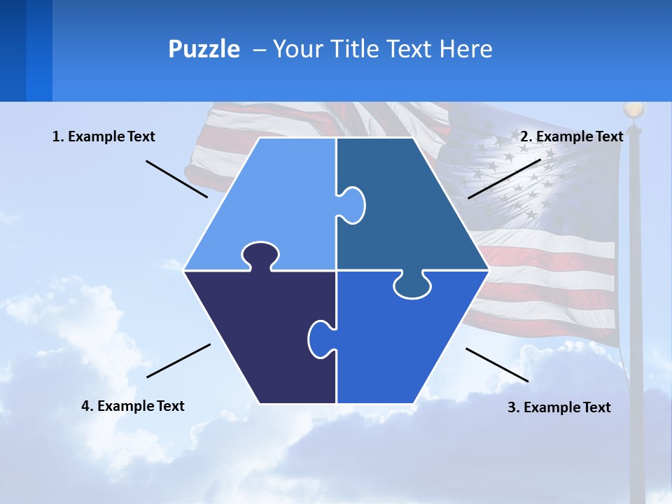 An American Flag On A Pole With Clouds In The Background PowerPoint Template