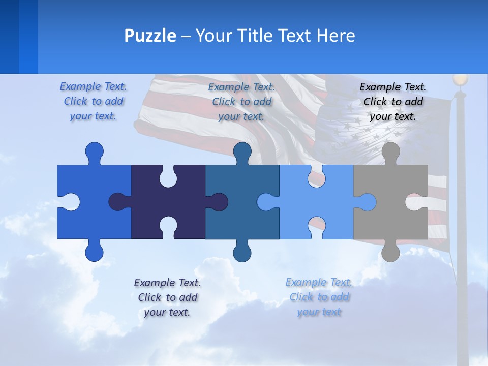 An American Flag On A Pole With Clouds In The Background PowerPoint Template