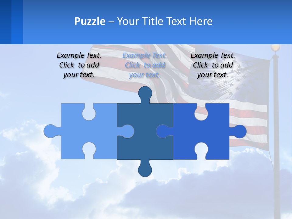 An American Flag On A Pole With Clouds In The Background PowerPoint Template