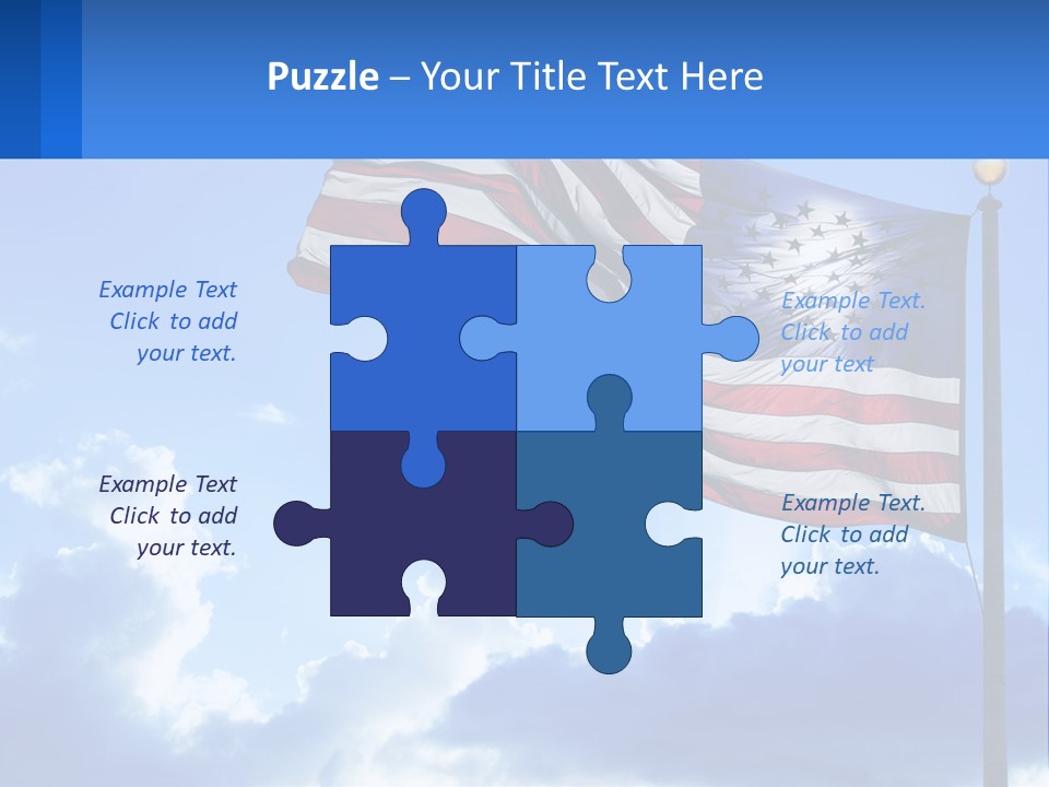 An American Flag On A Pole With Clouds In The Background PowerPoint Template