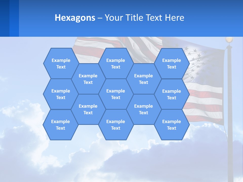 An American Flag On A Pole With Clouds In The Background PowerPoint Template