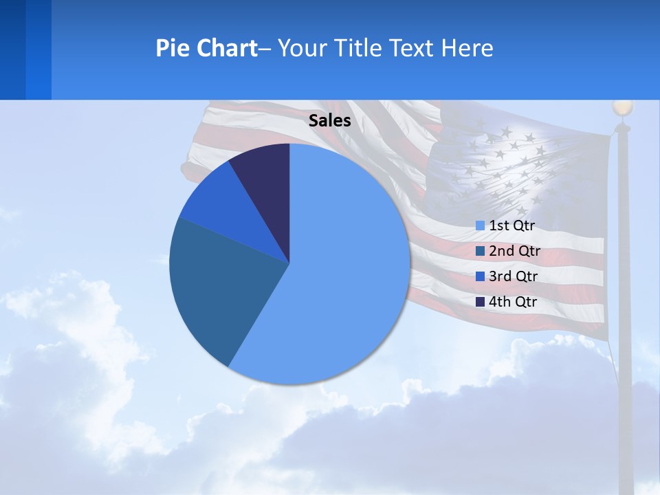 An American Flag On A Pole With Clouds In The Background PowerPoint Template