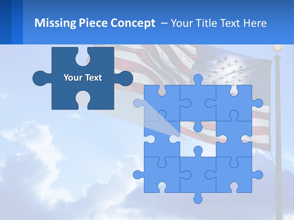 An American Flag On A Pole With Clouds In The Background PowerPoint Template