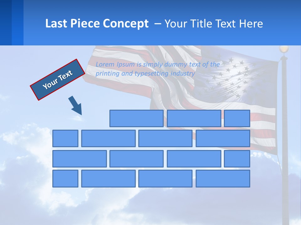 An American Flag On A Pole With Clouds In The Background PowerPoint Template