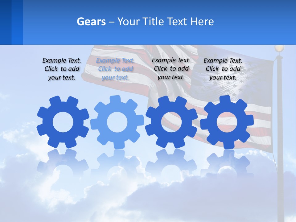 An American Flag On A Pole With Clouds In The Background PowerPoint Template