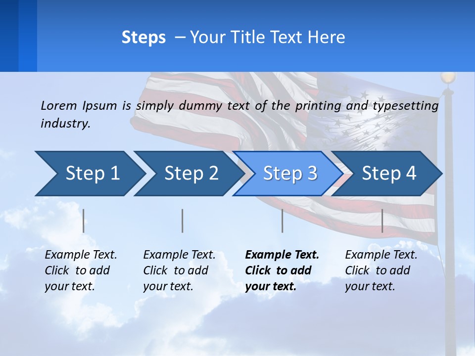 An American Flag On A Pole With Clouds In The Background PowerPoint Template