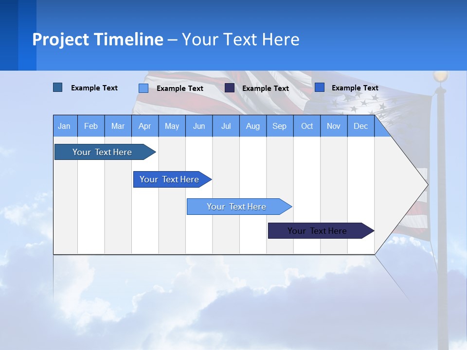 An American Flag On A Pole With Clouds In The Background PowerPoint Template