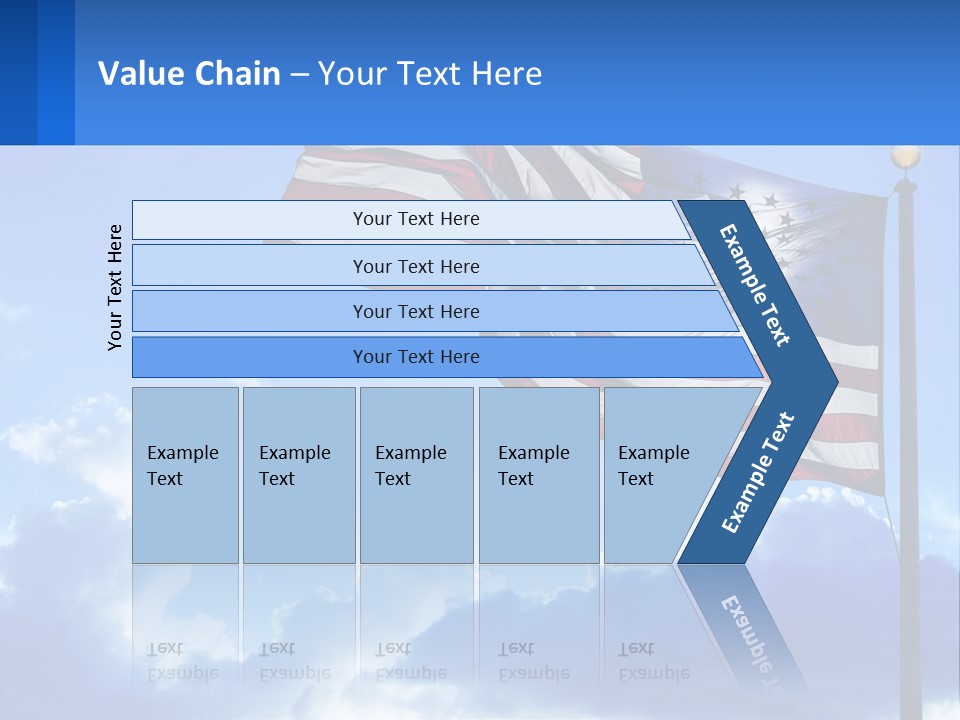 An American Flag On A Pole With Clouds In The Background PowerPoint Template