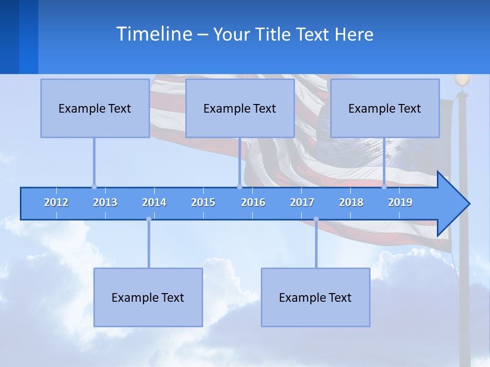An American Flag On A Pole With Clouds In The Background PowerPoint Template