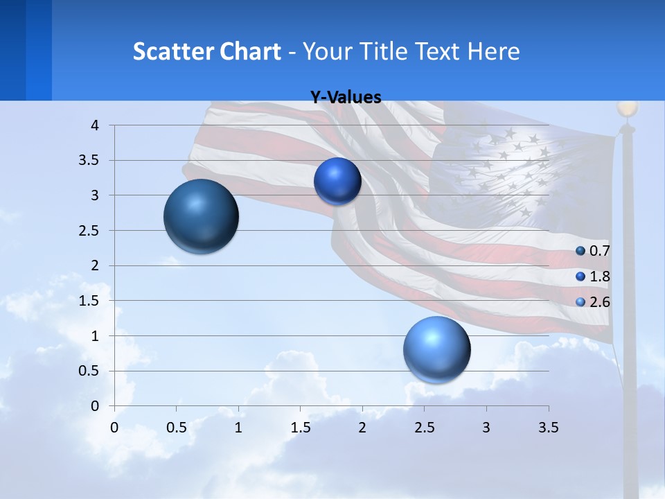 An American Flag On A Pole With Clouds In The Background PowerPoint Template
