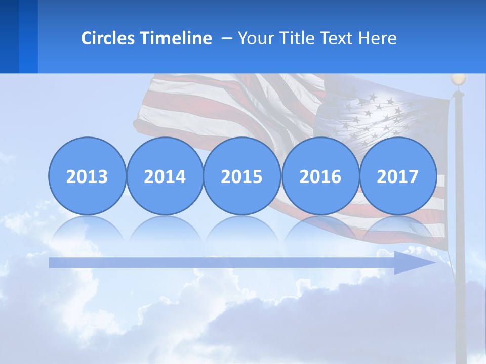 An American Flag On A Pole With Clouds In The Background PowerPoint Template