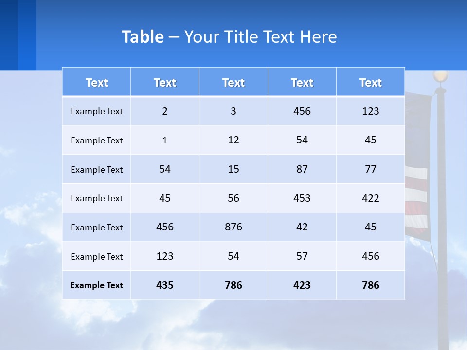 An American Flag On A Pole With Clouds In The Background PowerPoint Template
