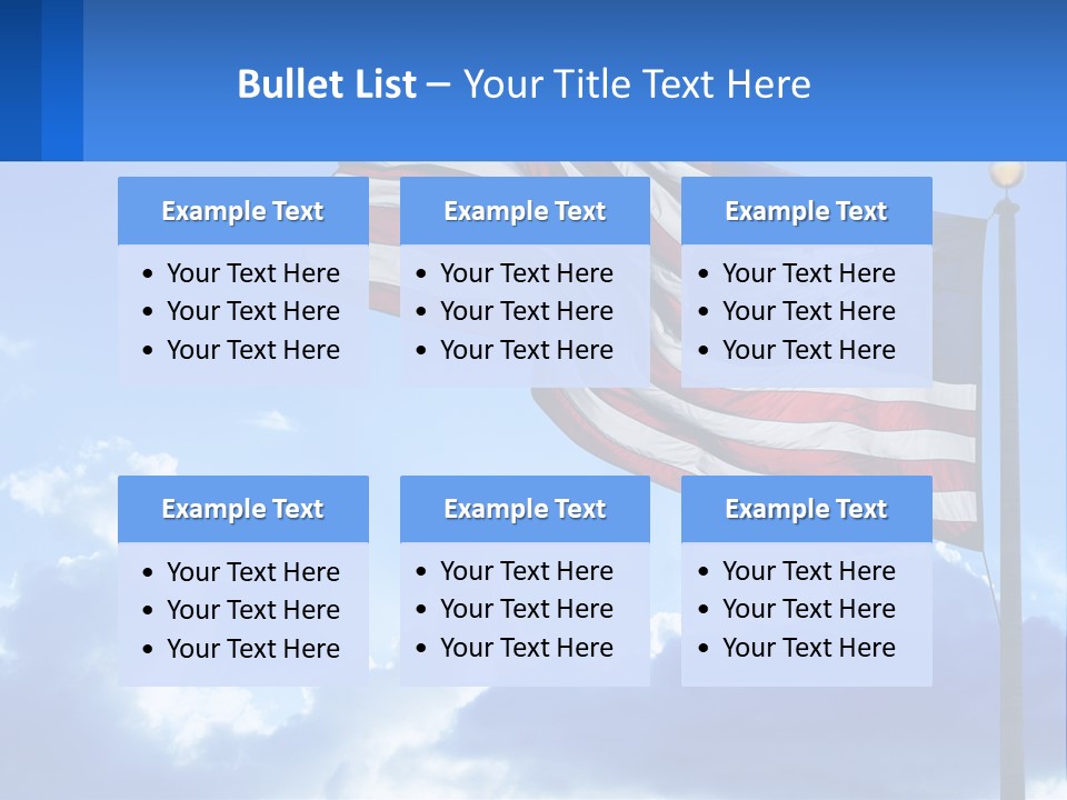 An American Flag On A Pole With Clouds In The Background PowerPoint Template