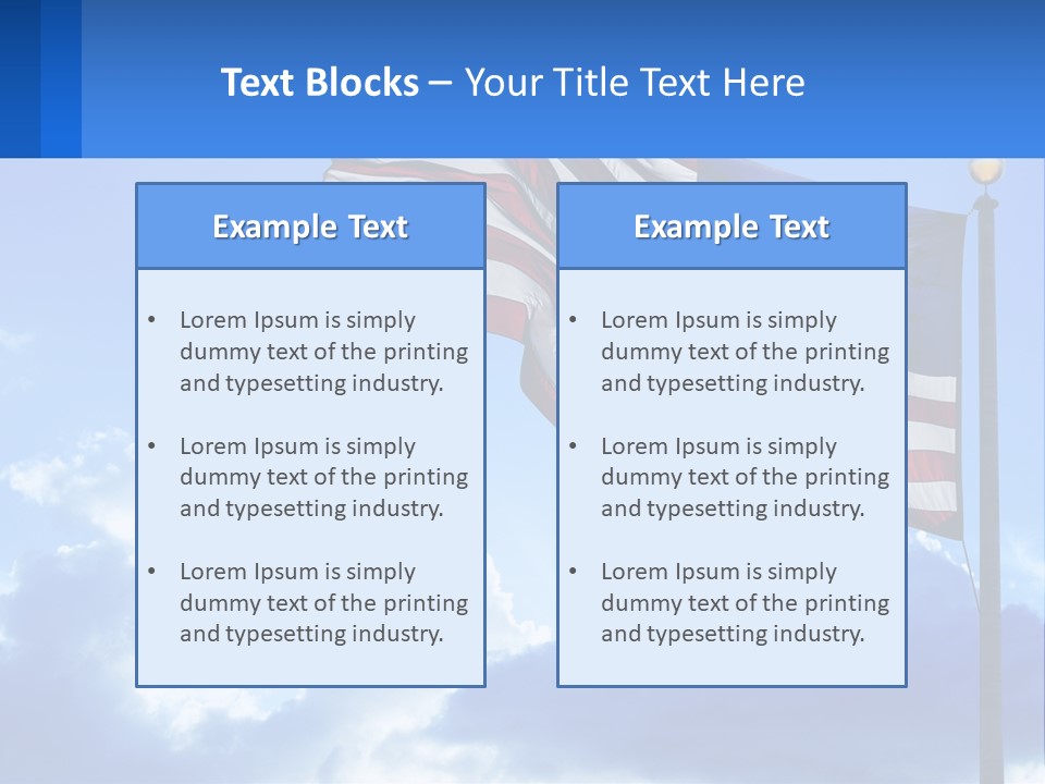 An American Flag On A Pole With Clouds In The Background PowerPoint Template