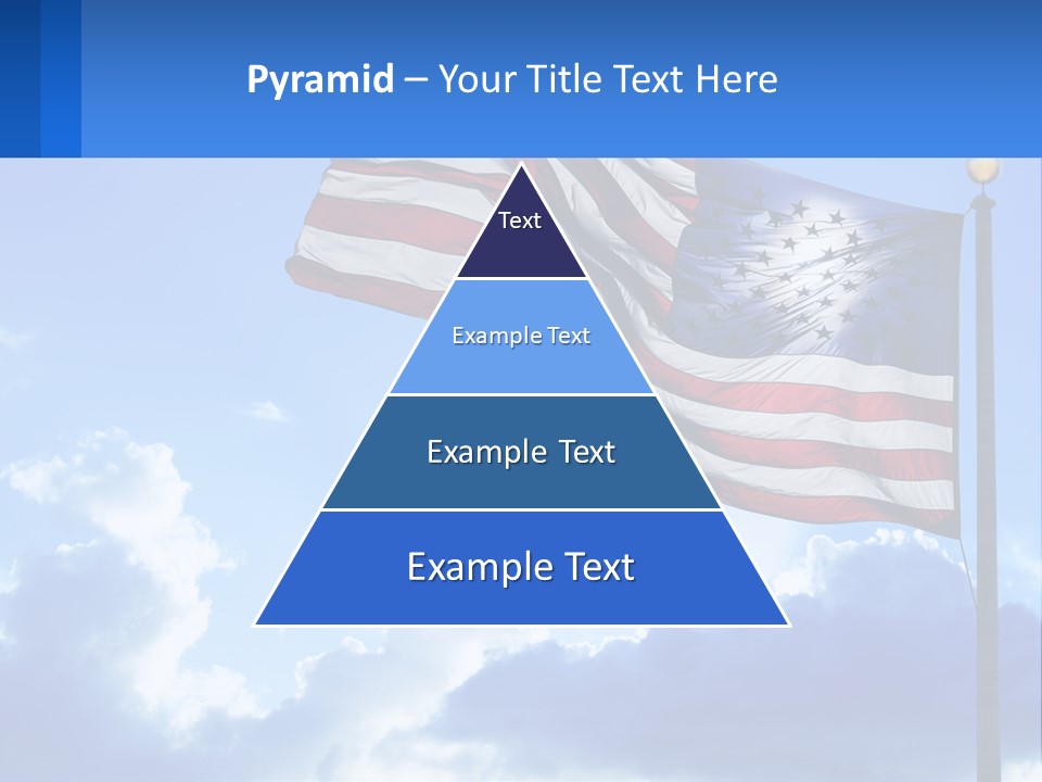 An American Flag On A Pole With Clouds In The Background PowerPoint Template