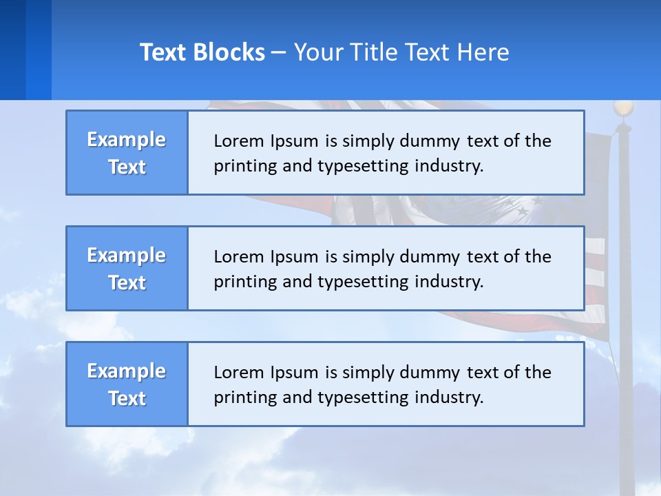 An American Flag On A Pole With Clouds In The Background PowerPoint Template